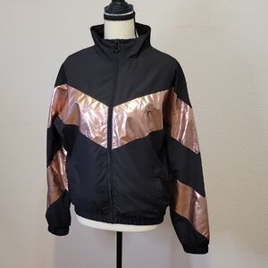 Zyia Active Black And Metallic Pink Shell Jacket Sz XS